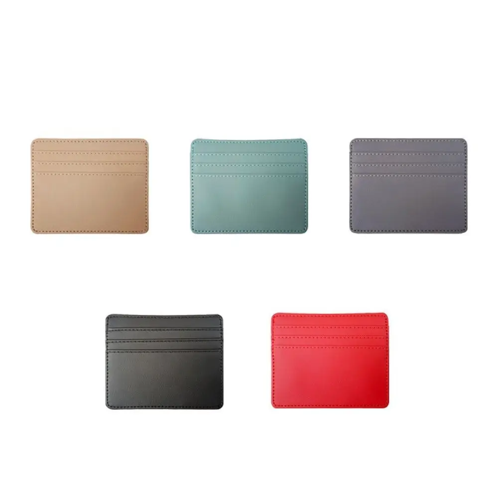 3Card Slots PU Leather Credit Card Bank card Business Slim Billfold Short Purse Women Men Short Wallet Multi Slot Card Holder