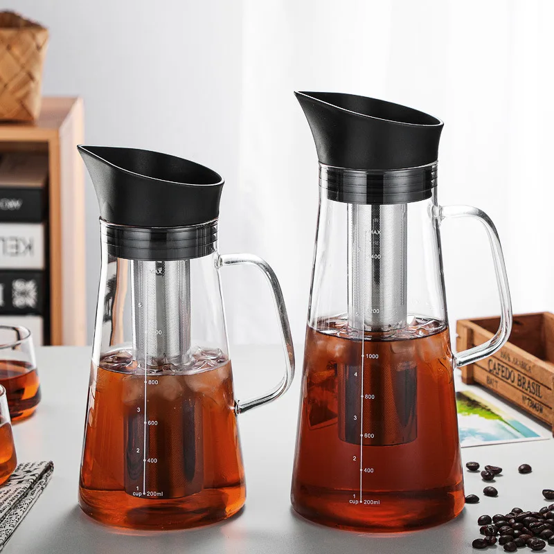 

Glass Coffee Kettle Tea Pot High Temperature Resistance Filter Coffee Cold Pot Large Capacity Sharing Cold Extract Coffee Pot