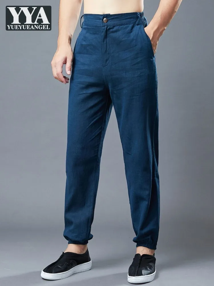 

Mens Autumn Vintage Casual Mid Waist Pants Loose Fit Solid Color Trousers Comfortable High Street Fashion Male Cargo Sweatpants