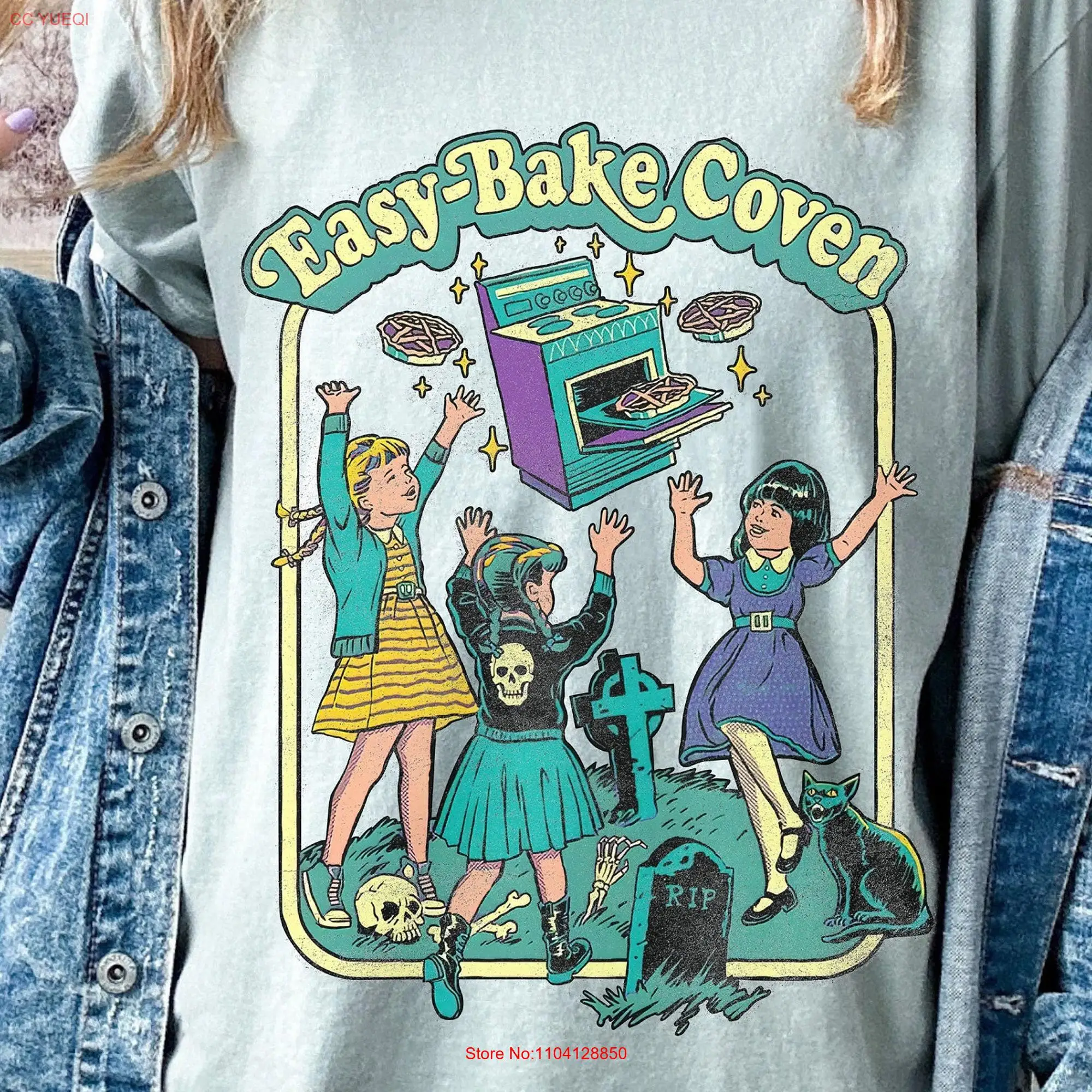 Easy Bake Coven 90s Horror Movie Fan Oversized Vintage T Shirt Halloween Comfort Colors Plus Size Witchy Vibes