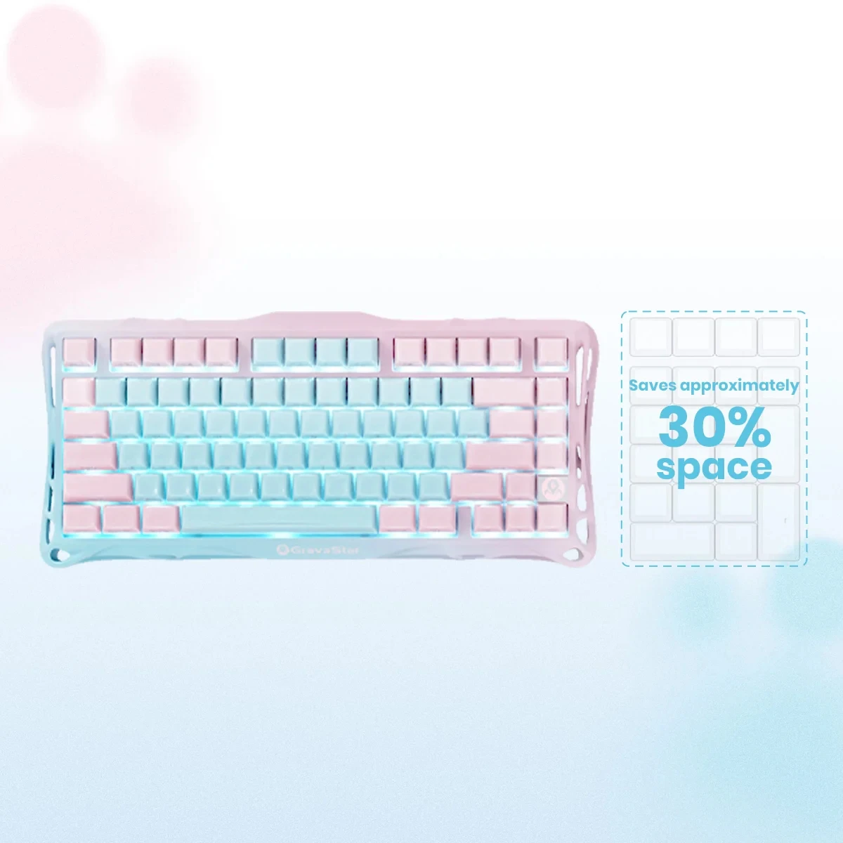 Gravity Planet K1 Lite 75% Gaming Keyboard Tri-Mode Gasket Hot Swappable Pre-lubed Linear Switches RGB
