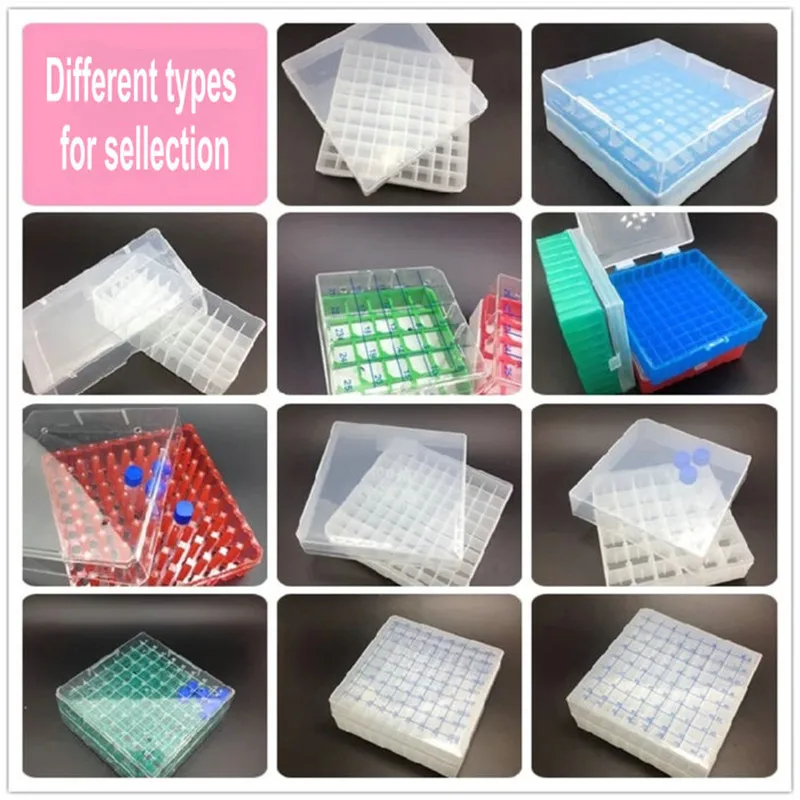 Plastic Frozen Tube Box 25/36/50/81/100 Vents Cryo Tube Storage Box Grids Suitable For 1.5/1.8/5ml Cryopreservation Tube