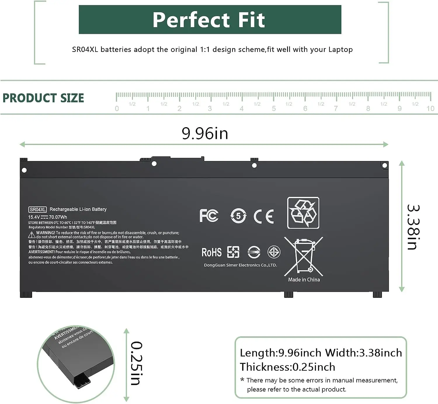 Imagem -06 - Bateria para hp Omen Sr04xl Sr03xl 15-ce0xx 15-dc0xx Series 15-ce015dx 15-dc0003la 15-dc0051nr Pavilhão 15-cb0xx 15-cx0xx