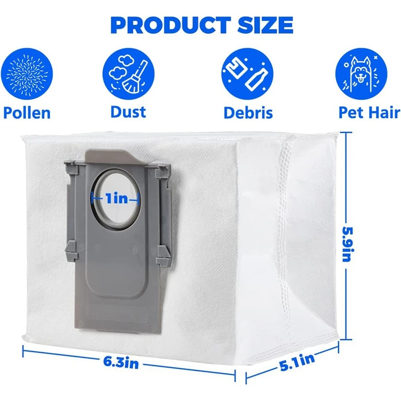 Dust Bags for Roborock S8+/ S8 Pro Ultra/ S7 MaxV Ultra/ S7 Pro Ultra/ Q7+/ Q7 Max+/ Q8 Max+/ Q5 Pro+/ Q5+ Ultra Bags