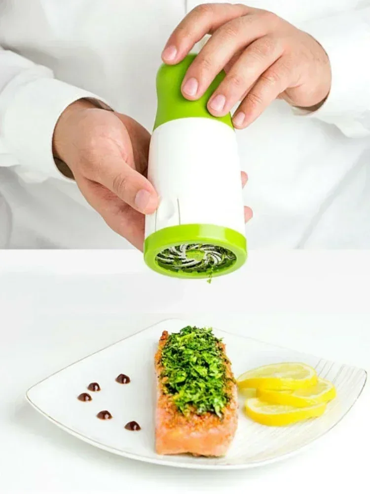 Manual Herb Grinder Spice Mill Parsley Shredder Chopper Vegetable Cutter Coriander Mincer Chili and Cilantro Kitchen Tool Gadget