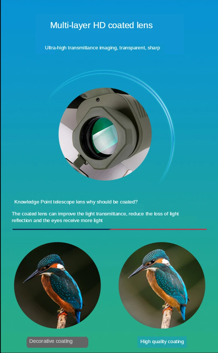 50x50 HD Leistungsstarkes Fernglas 2000M Weitreichendes Faltbares Mini-Teleskop BAK4 FMC Optik Für Jagd Sport Outdoor Camping Reisen – Detail 6