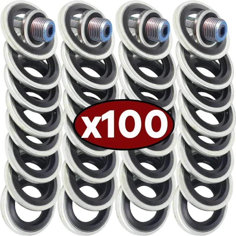 1-100PCS Car Oil Pan Drain Gasket Kit Drainage Bolt Pad Rubber Oil Drain Plug Gasket Replaceable Washer Seal Set M12/M14