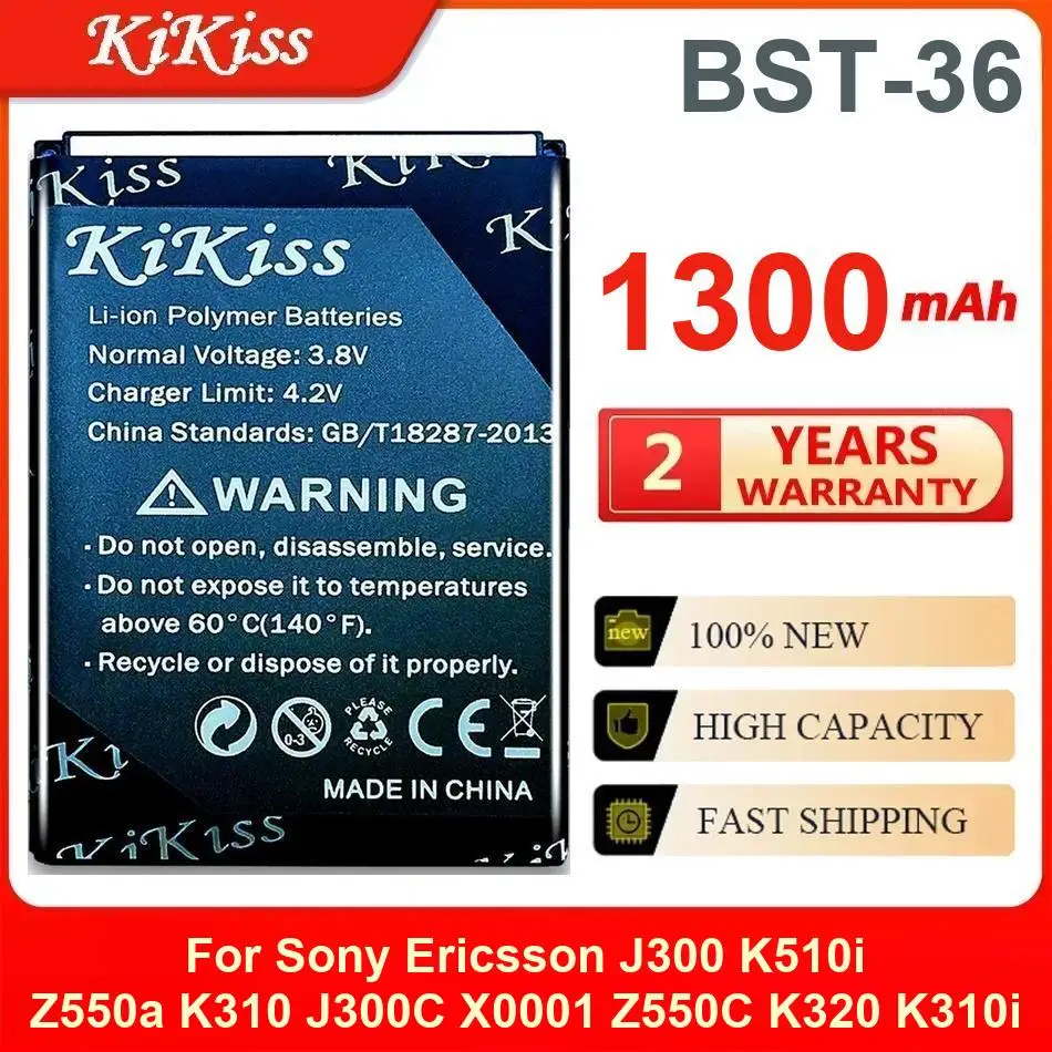 

Аккумулятор Kikiss 1300 мАч BST-36 для Sony Ericsson J300 K510i Z550a K310 J300C X0001 Z550C K320 K310i W200 Z550i Z558 K310c K510c