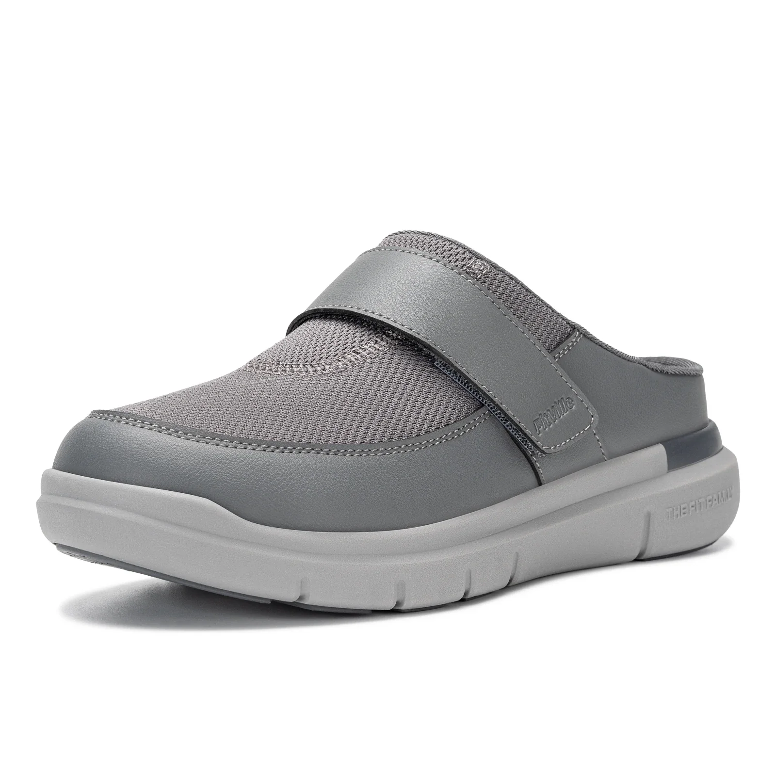 FitVille Diabetiker-Schuhe mit breiter Zehenpartie für Herren, Slipper zum Hineinschlüpfen, Clogs für geschwollene Füße, verstellbare, atmungsaktive Flip-Flops – Detail 18