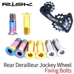 RISK 2pcs/box Road Mountain Bike Bicycle M5*14.2mm Shift Rear Derailleur Pulley Jockey Wheel Fixing Bolts Screws Titanium Alloy