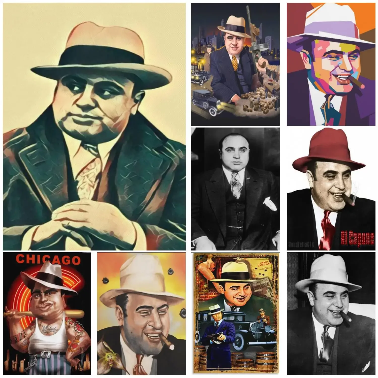 al capone Poster Prints Wall Art Canvas Painting Poster For Modern Family Living Room Home Decor