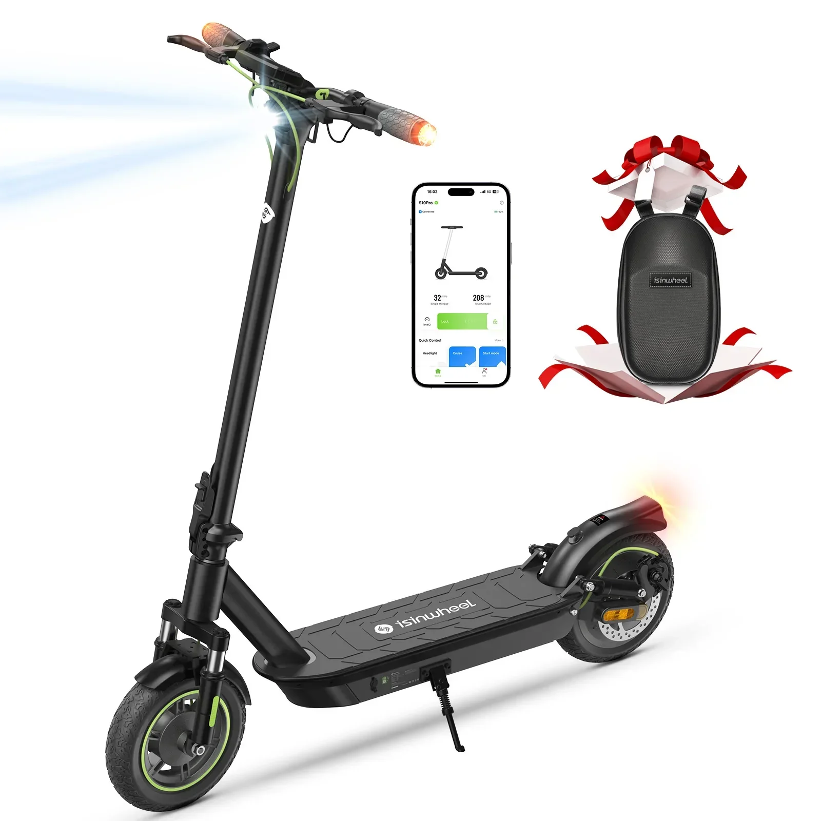 

Складной электрический самокат Isinwheel S10 Pro, аккумулятор 48 В, 12,5 Ач, 10 дюймов, пневматические шины, городской электронный самокат для взрослых