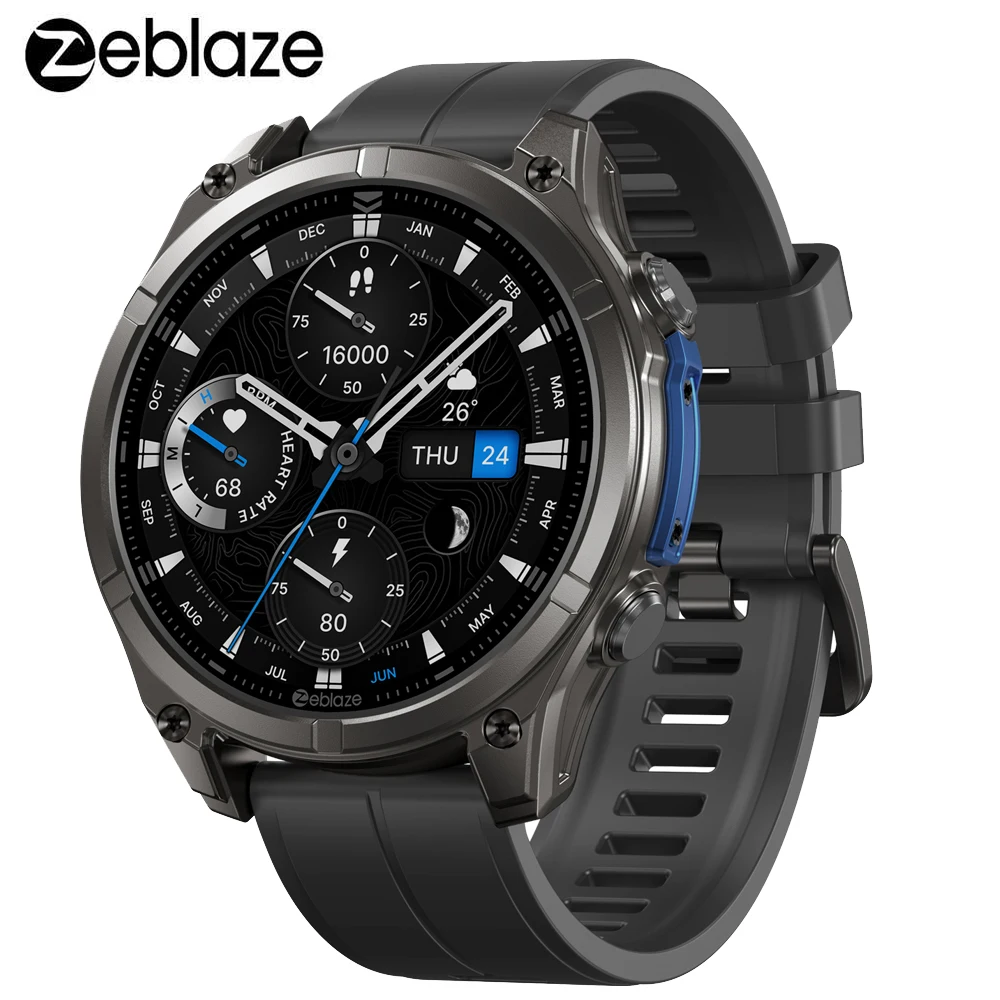 Zeblaze Vibe 8 Rugged Smart Watch Men Women 5ATM IP69K Waterproof 1.43