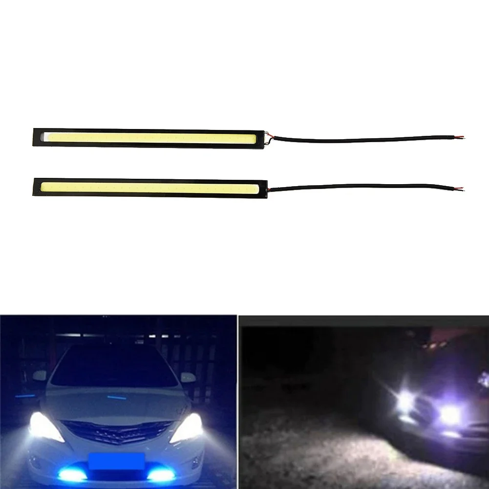 2 PCS 17cm Car LED Daytime Running Lights 12 V DRL COB LED Trim Waterproof Car Turn Signal Light Source Parking Fog Lights