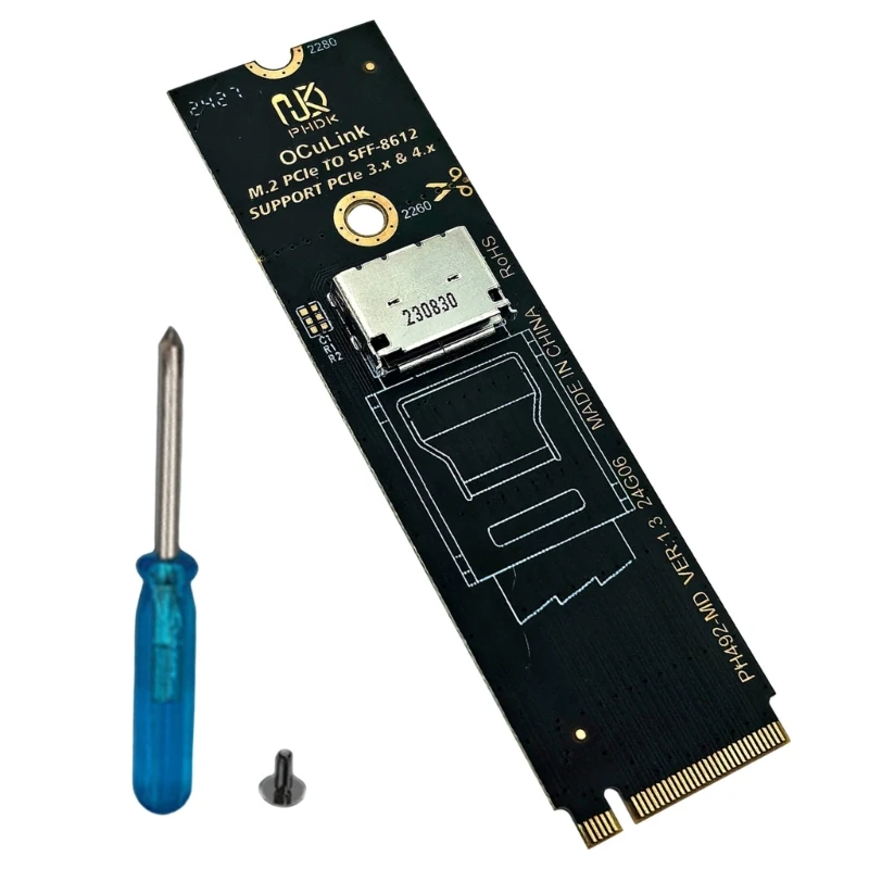 M.2 Mkey PCIe to SFF 8612 Expansion Adapter Card Supports SFF8611 SFF8612 For Various Mainboard