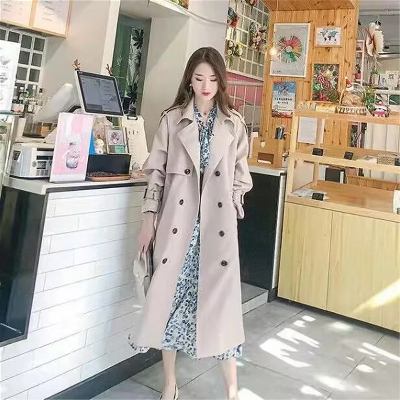 

Женская ветровка средней длины, новая женская верхняя одежда с длинными рукавами, корейская весенняя одежда, женская темпераментная куртка