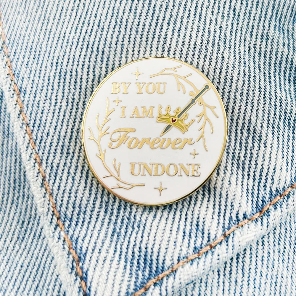 By You I am Forever Undone Lapel Pin The Cruel Prince Inspired Brooch Jude Duarte Cardan Greenbriar Peripheral view 2