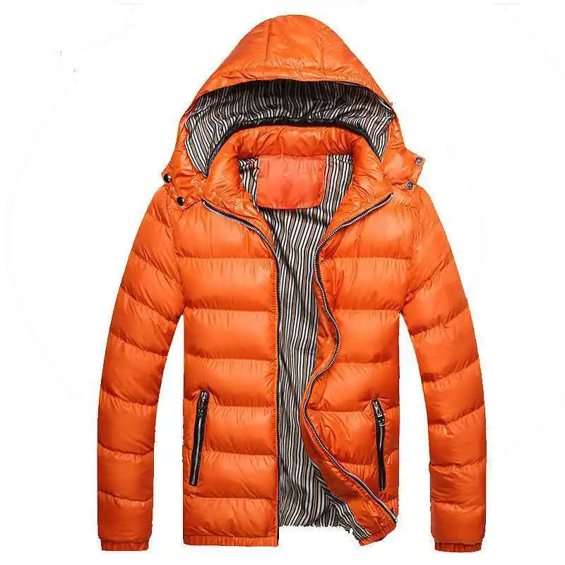 Winter männer Mit Kapuze Parkas Dicke Warme Casual Outwear Männlichen Patchwork Mode Gepolsterte Jacken Hut Abnehmbare Dünne Parkas Mäntel Mann