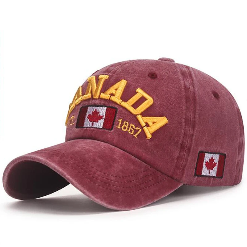 I love canada New Washed Cotton Baseball Cap Snapback Hat For Men Women Dad Hat Embroidery Casual hats Casquette Hip Hop Caps