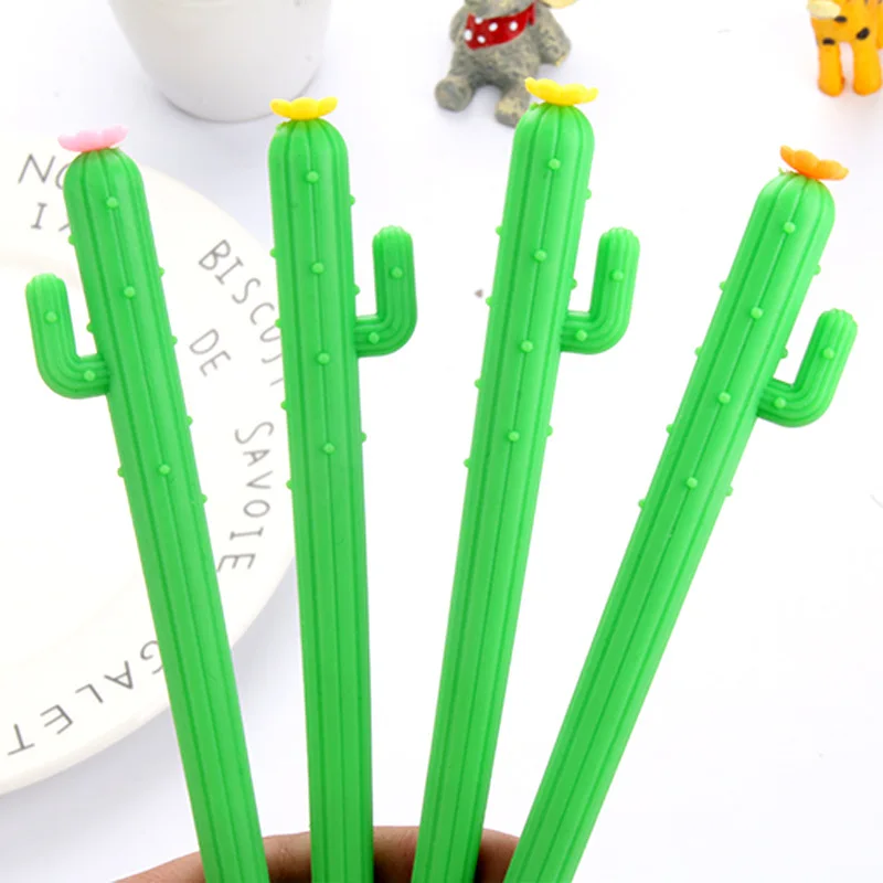 40PCS Plant single arm cactus neutral pen cute design black water-based pen