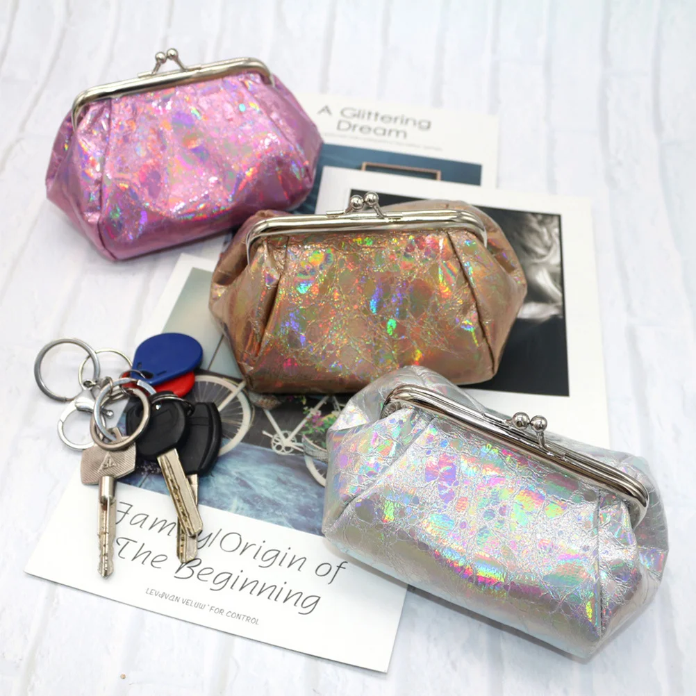 Silver Laser Change Purse Creative Large Capacity Coin Bag Fashion Money Pouch for Women Girls Stylish Portable Storage for Keys