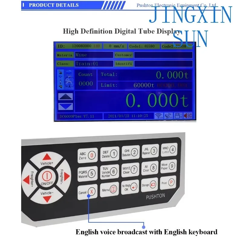 Stainless steel wheel loader and spade loader weighing indicator with hydraulic sensor