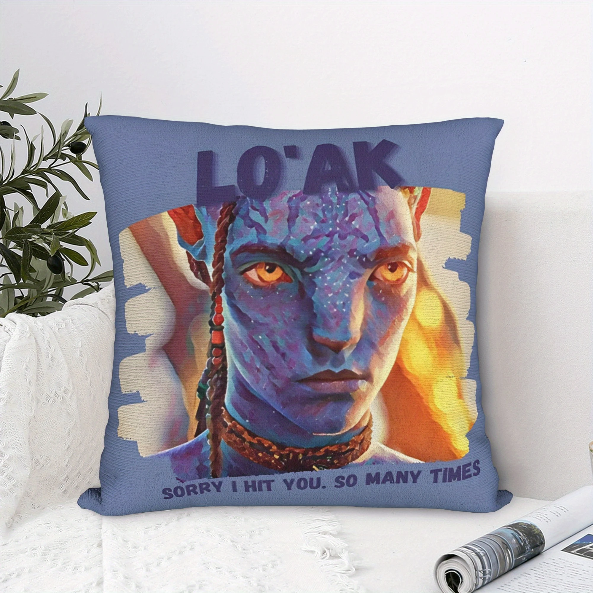 1pc Movie Fan Bedroom Pillow Cover, Polyester 2D Double-Sided Print, Avatar Lo'ak Quote Throw Pillowcase for Living Room & Fan C