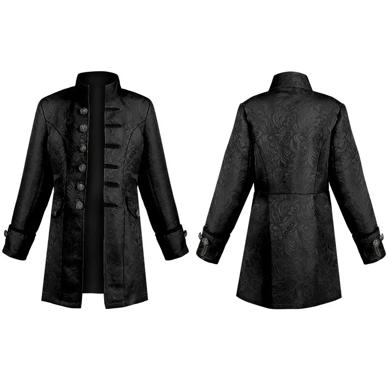 Kinder Cosplay Medieval Kostüm Jungen Prince Jacquard Stehkragen Larp VikingJacket Mantel Viktorianischen Renaissance Bühne Performace