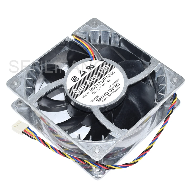 

Well Tested For SANYO 9SG1212P1G06 DC 12V 4A 120*120*38mm 12cm Four Wires High Air Volume Violence Fan