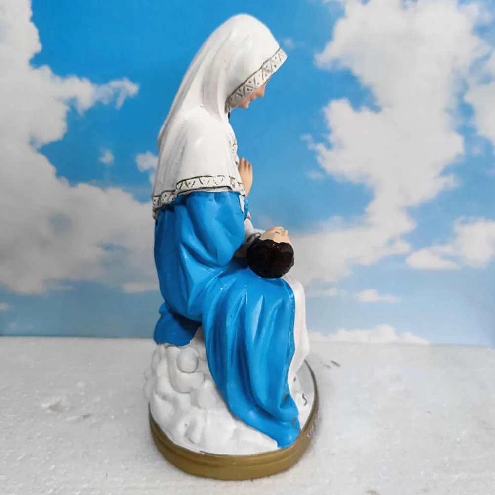 

Classic Mary Decor Touched Comfortable Religious Ornament for Coffee Shop Bar Bedroom Mary Statue Resin Adornment