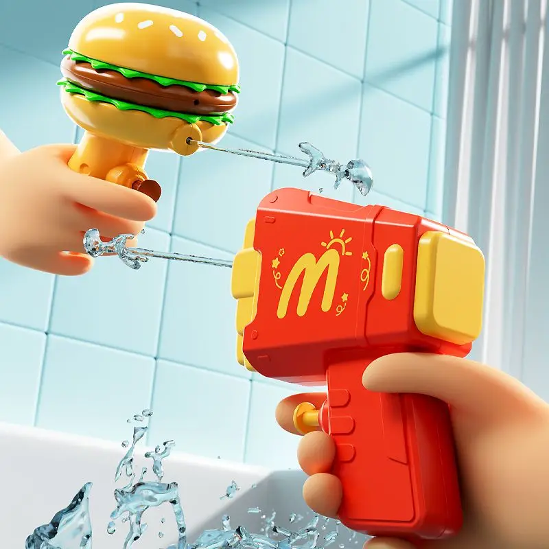 

1 PCS Cartoon McDonald French Fries Hamburger Burger Water Gun Spray Hamburg Water Pump Guns Toy Water Pistol Novelty Kids Toys