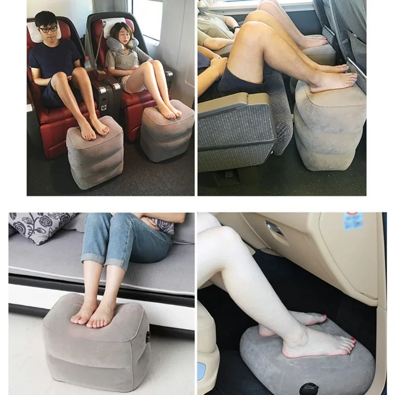 1/2/3 Layers Self Inflatable Portable Travel Footrest Pillow Airplane Train Car Height Adjustable Flight Foot Rest Pillow Pad
