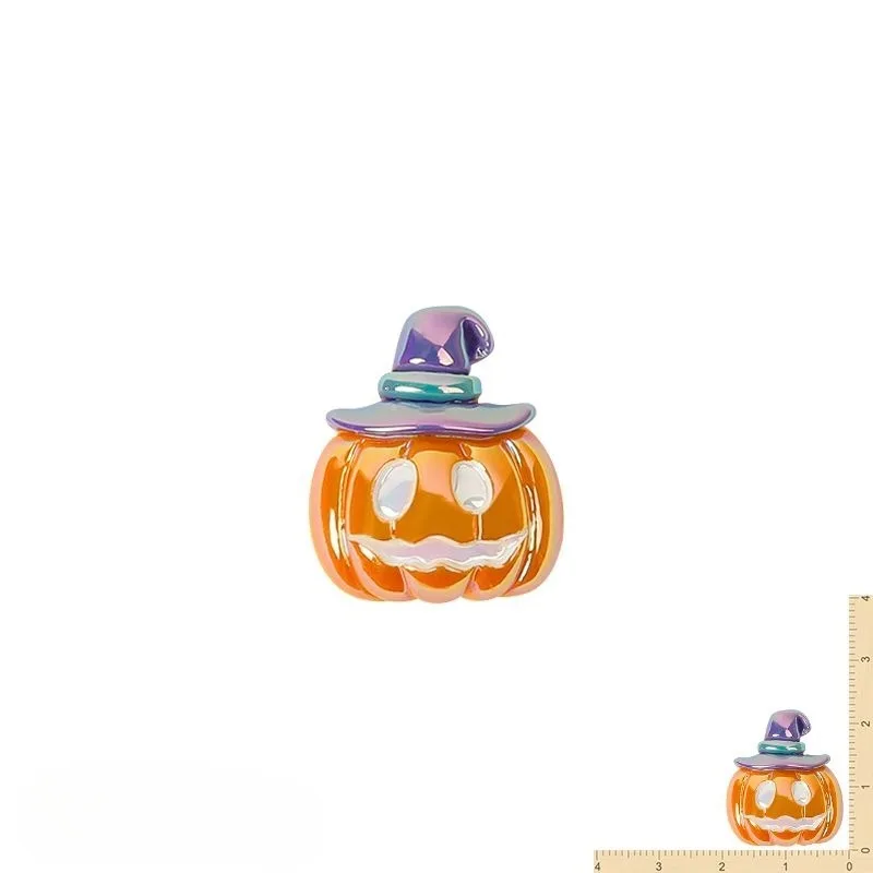 Halloween Shoe Charms, Iridescent Electroplated PVC Decor Fit for Clog Shoes, Pumpkin Ghost Castle Ornaments for Adults Kids