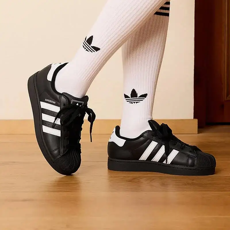 ZAPATOS ADIDAS SUPERSTAR II Zapatos de skate negros para unisex JI0079 Auténticos Envío gratis