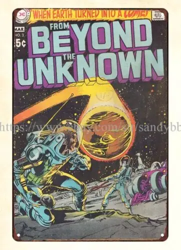 bedroom makeover ideas 1970 From Beyond the Unknown Comics metal tin sign