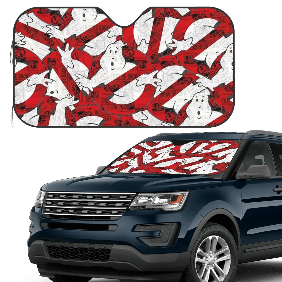 

The GhostBusters Logo Pattern Sunshade Windscreen Car Front Windshield Window Sun Visor Accessories Covers