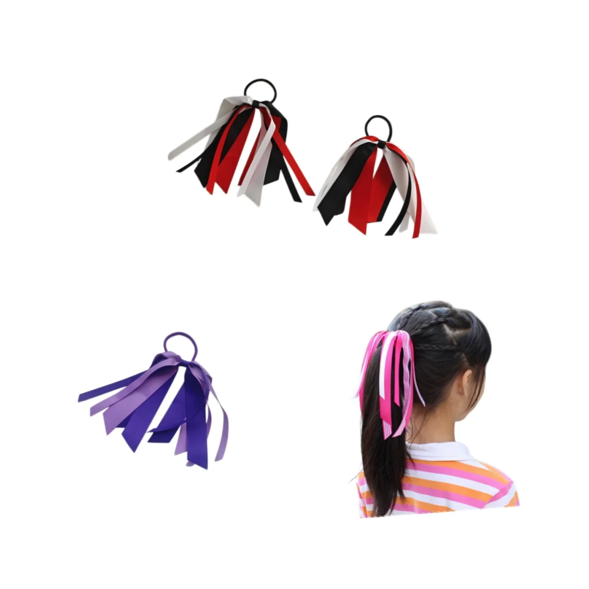 

20 шт. резинок для волос с бантом и лентой, на заказ, для женщин и девочек, элегантные, модные, простые, для школы и спорта