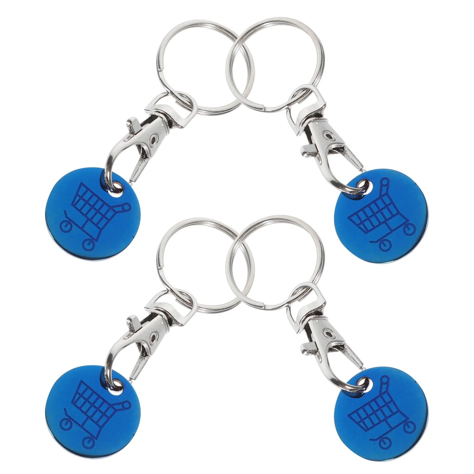 

4 Pcs Cart Token Key Chain Decor Shopping Trolley Pendant Keyring Keychains Rings Keyrings Ornament