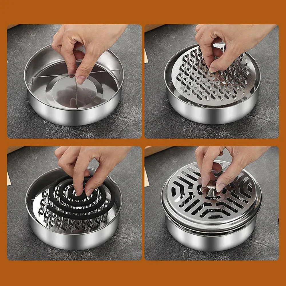 New Mosquito Coil Holder Mosquito Coil Box With Cover Mosquito Coil Tray Nail Tooth Mosquito Coil Holder Household Ash Tray