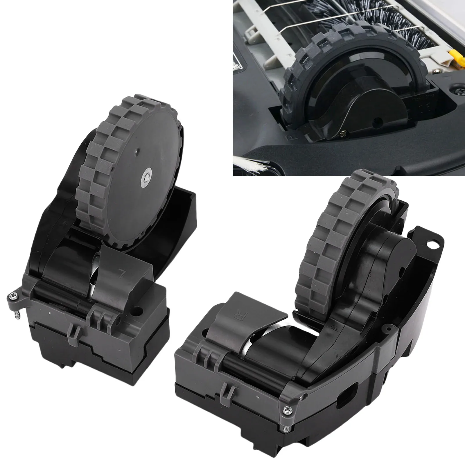 Módulo de roda esquerda e direita roda esquerda e direita borracha abs substituição de instalação simples para j7 e5 e6 e7 para aspirador de pó