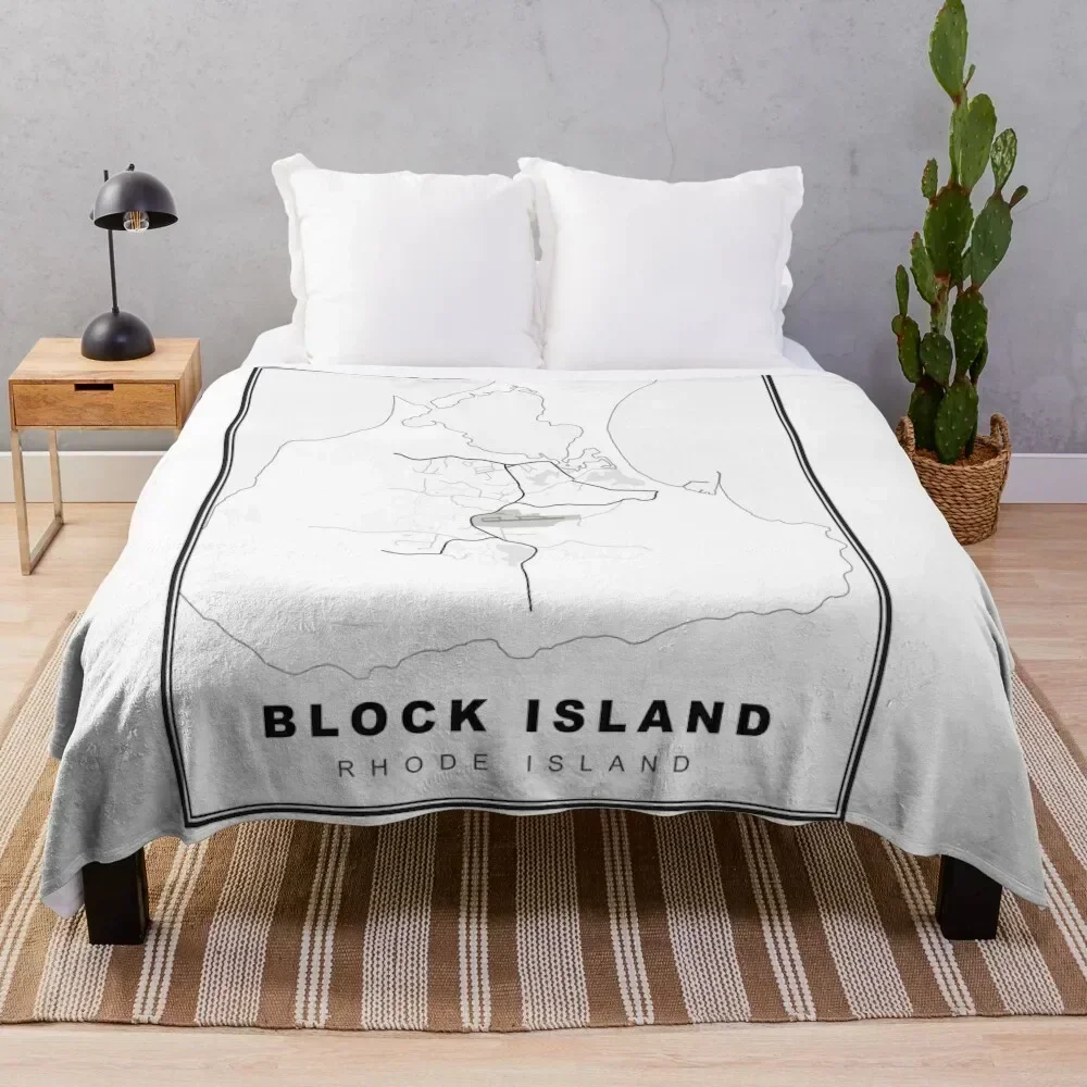 

Block Island Map Throw Blanket Compact Warm Blanket for Car Road Trip