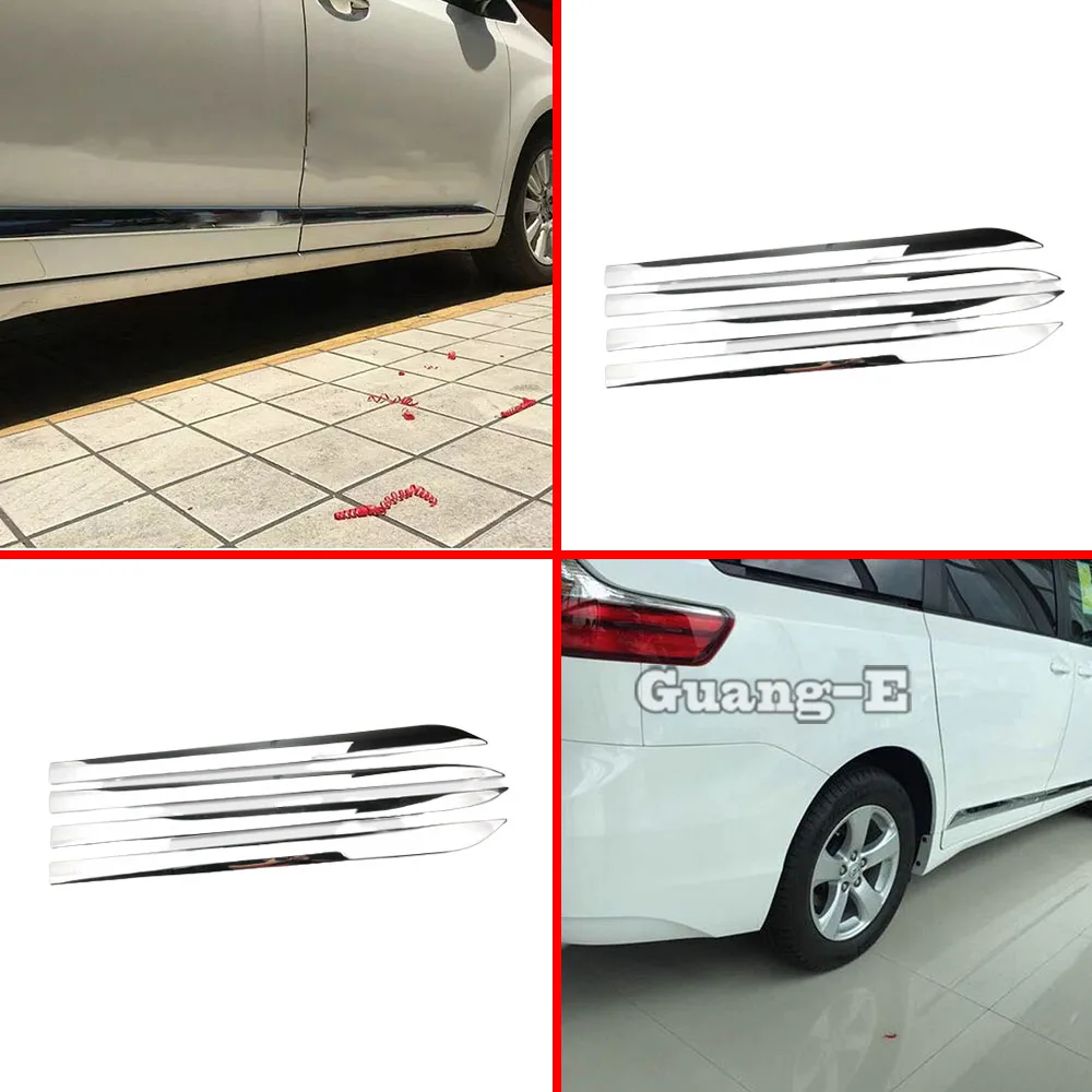 

Car Detector Cover Side Door Body Trim Sticker Strips Molding Bumper Frame 4PCs For Toyota Sienna 2015 2016 2017 2018 2019 2020