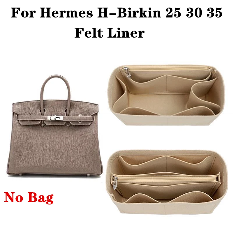 Forro de bolsa de fieltro para Hermes h-birkin 25 30 35, bolso de mano de tela de fieltro, bolsa de cosméticos tipo de soporte a prueba de golpes,