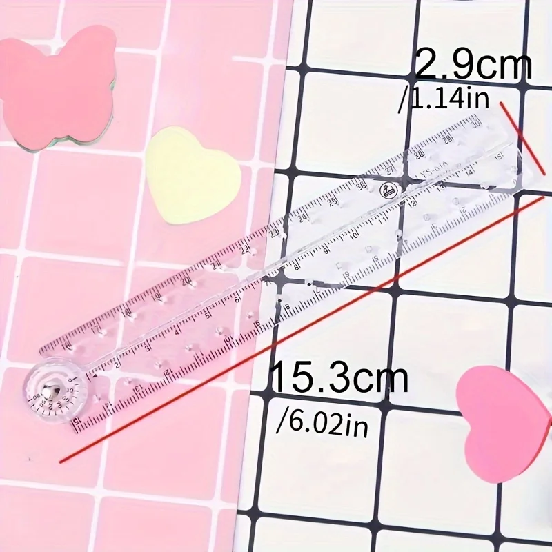 مسطرة قوية وشفافة قابلة للطي - مناسبة للمدرسة والمنزل والمكتب!