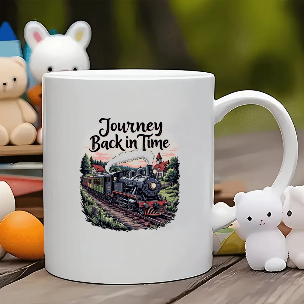 Винтажная кружка с изображением поезда, 11 унций, детская чашка для холодных и горячих напитков, рождественский подарок, семейная офисная чашка