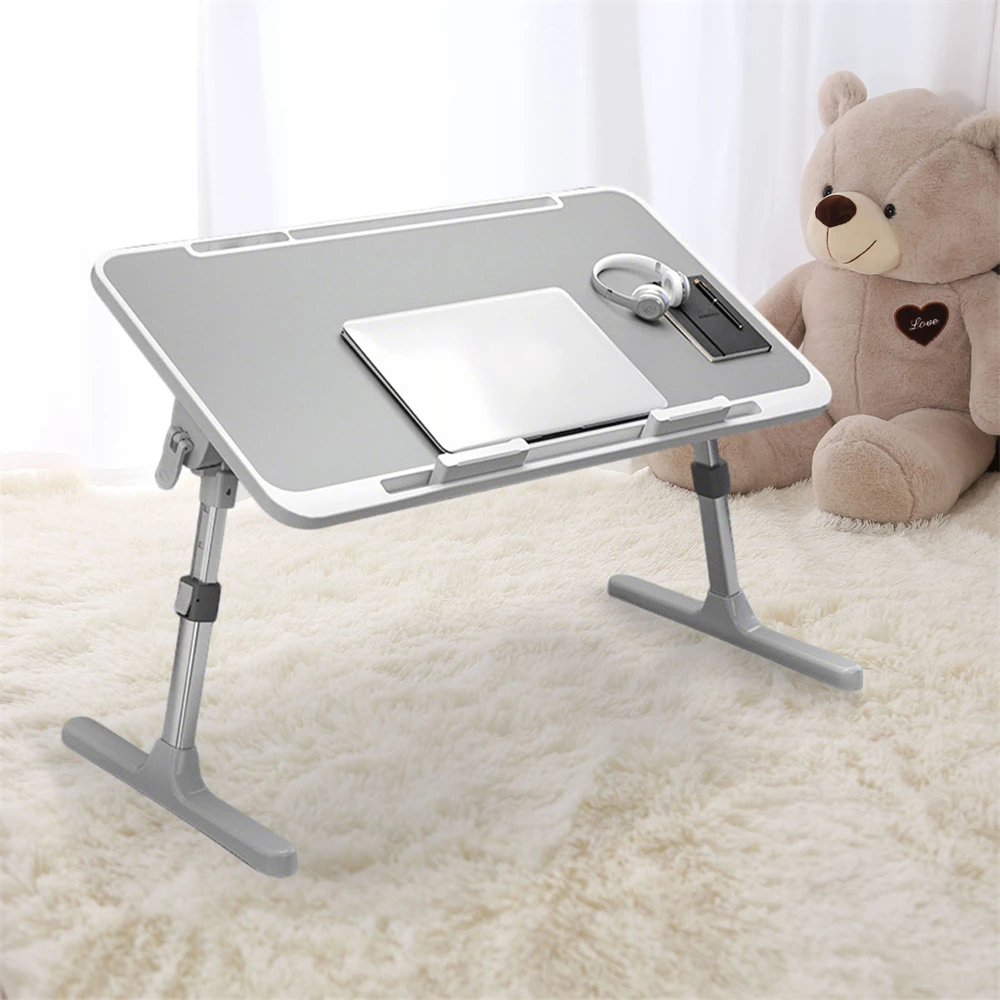 Faltbarer, höhenverstellbarer Laptop-Tisch, Laptop-Tablett, tragbarer Laptoptisch für Bett, Sofa, Boden – Detail 1