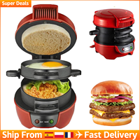 Electric Breakfast Muffin Maker 5min Sandwich Toaster Non-Stick Rings DIY Egg Cheese Cooker Kitchen Appliance Tool