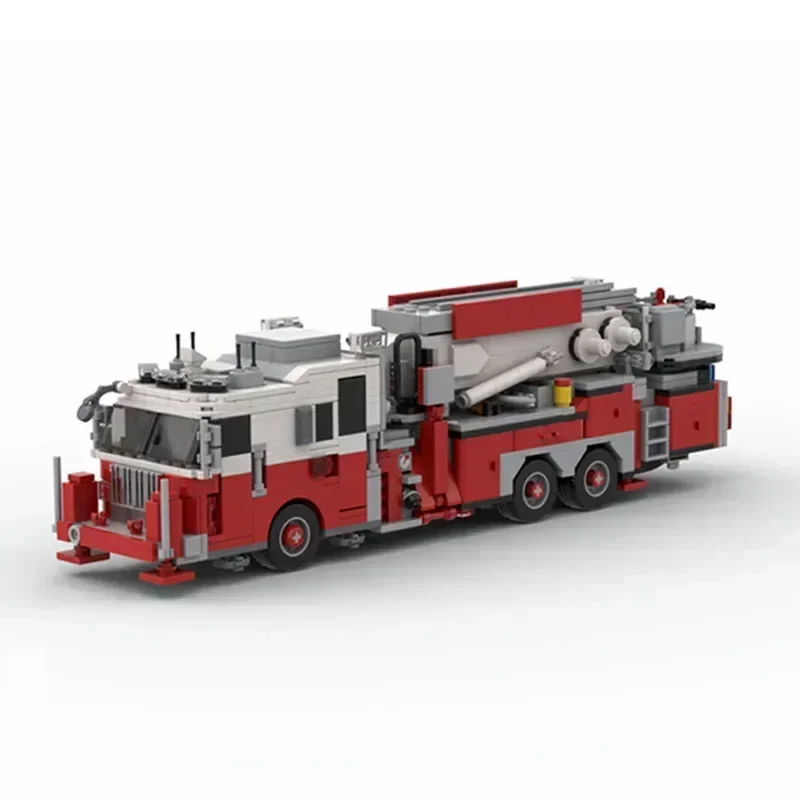 City Car Model MOC Building Brick Multi Functional Special Fire Truck Modular Technology Gift Holiday Assemble Children Toy Suit