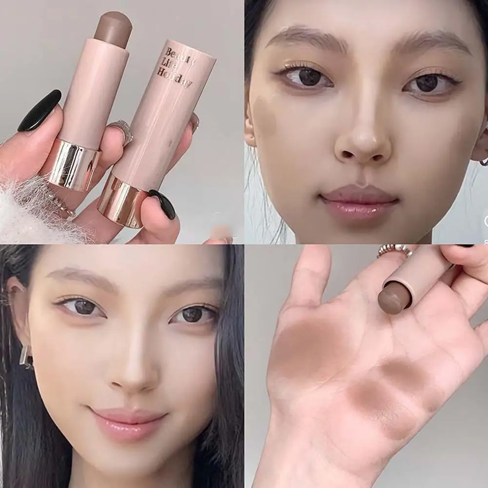 Matte คอนซีลเลอร์ Contour Stick Moisturizing Smooth Lasting 3D Face Nose Highlight แต่งหน้า Contour กันน้ํา Shadow Brighten B5V2