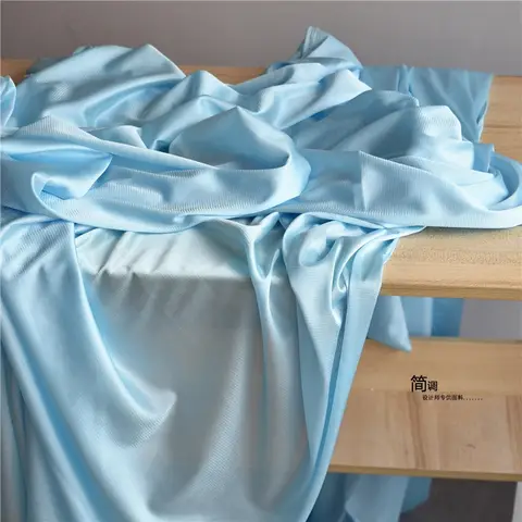 반투명 높은 탄성 니트 안감 드레스 반짝 이는 광택 의류 안감 디자인 바느질 도매를위한 DIY 천